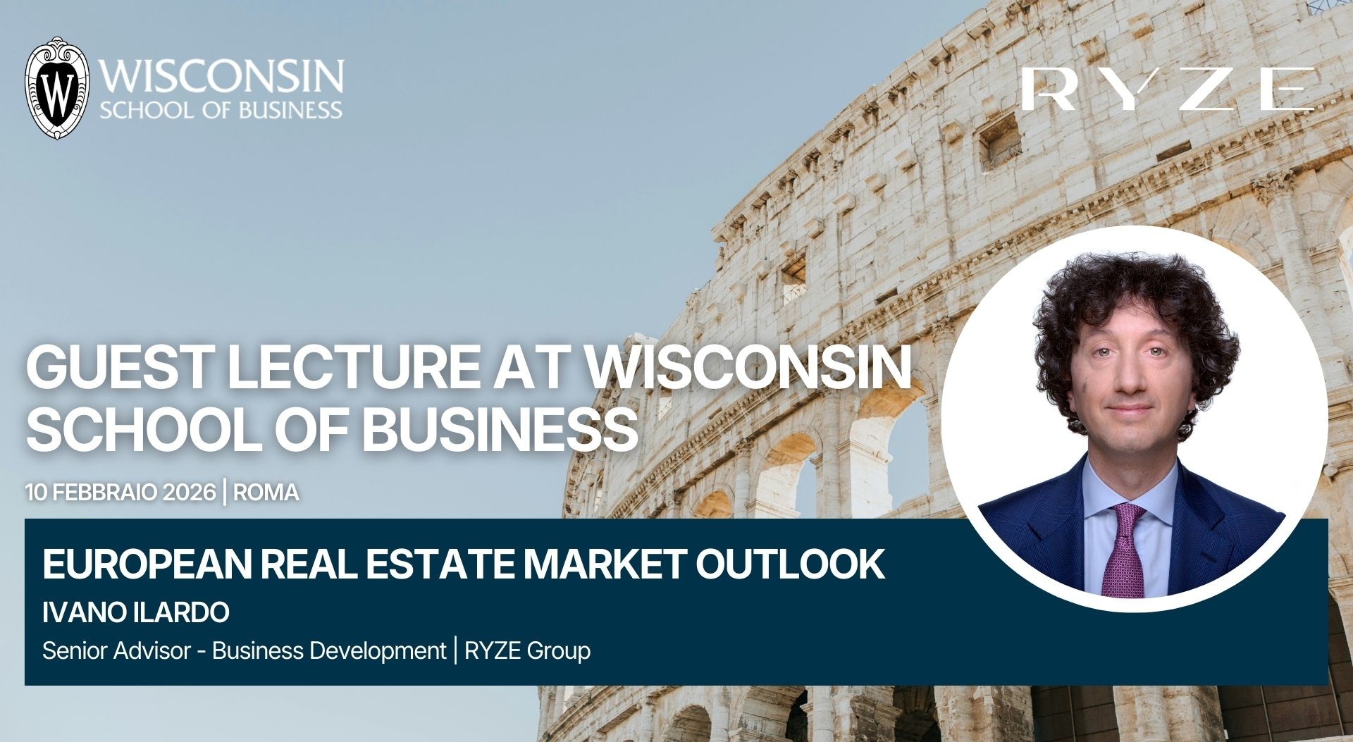 Ivano Ilardo guest lecturer per gli studenti della Real Estate & Urban Land Economics della Wisconsin School of Business 