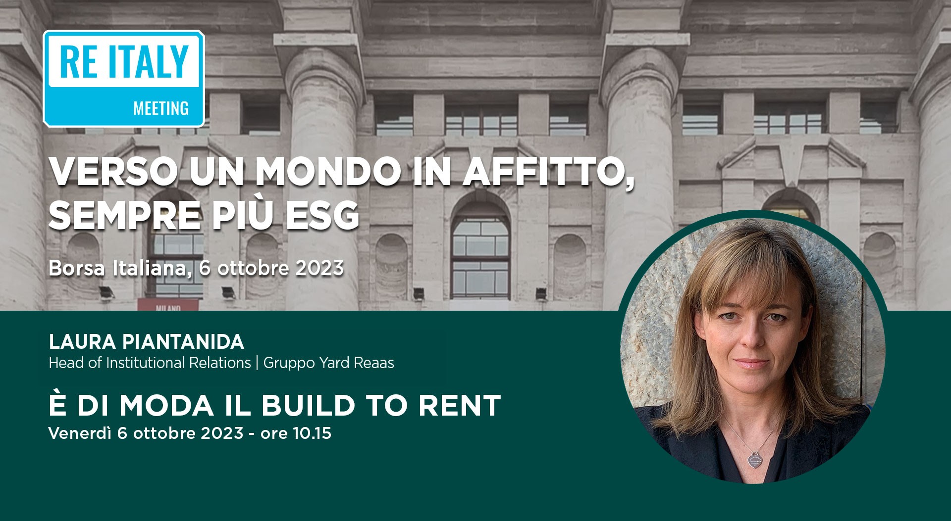 Laura Piantanida relatrice al convegno “RE ITALY MEETING 2023” di Monitor Immobiliare