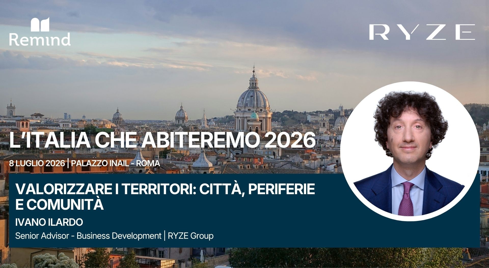 Ivano Ilardo speaker at the “L’Italia che Abiteremo 2026” conference organised by Remind