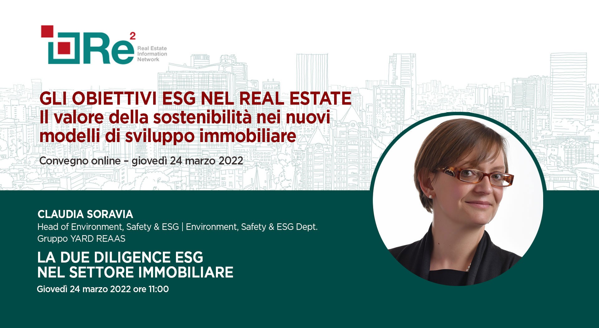 Claudia Soravia relatrice al Convegno “Gli obiettivi ESG nel Real Estate”” di Requadro